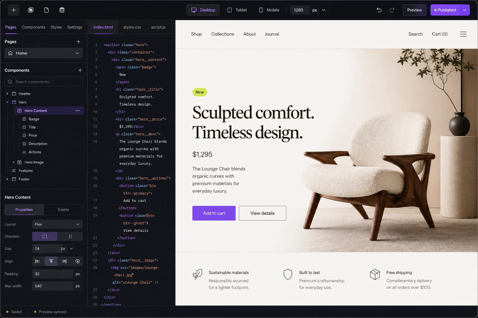Live preview of an application being built with Dashrathi AI